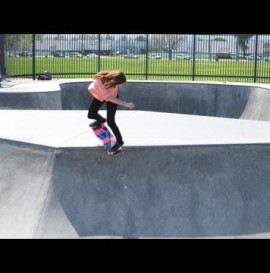 Barbie and Teresa skate Chino Skatepark