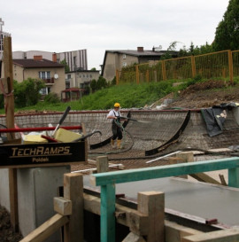 Betonowy skatepark w Radzionkowie - foto z budowy