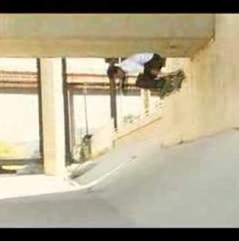 Danny Gonzalez crazy wallride to ceiling ride 