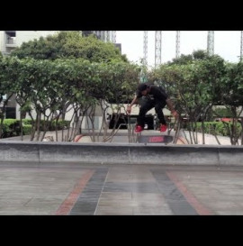 Felix &amp; Friends Manny Santiago skateboarding Jkwon on a rainy day