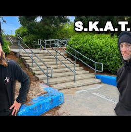 Game of Skate Down a 10 Stair!
