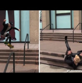 Justin Bieber Skateboarding Video Falling Stairs Nyc