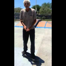 Old man skateboard tricks - kick flip, sissy pop