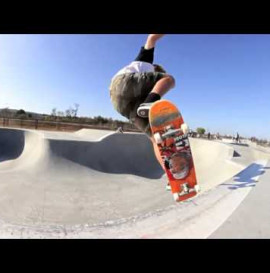 SKATEBOARDER Shane Borland at Oceanside skatepark POWELL PERALTA